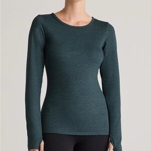 Quince Ultra-Soft Fitted Long Sleeve Tee - Heather Green